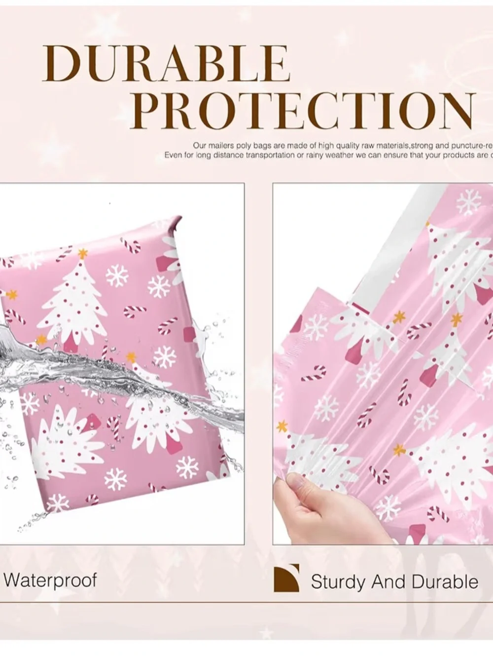 NEW! 20 Pink Holiday Trees Poly Mailers 10 x 13 inch
